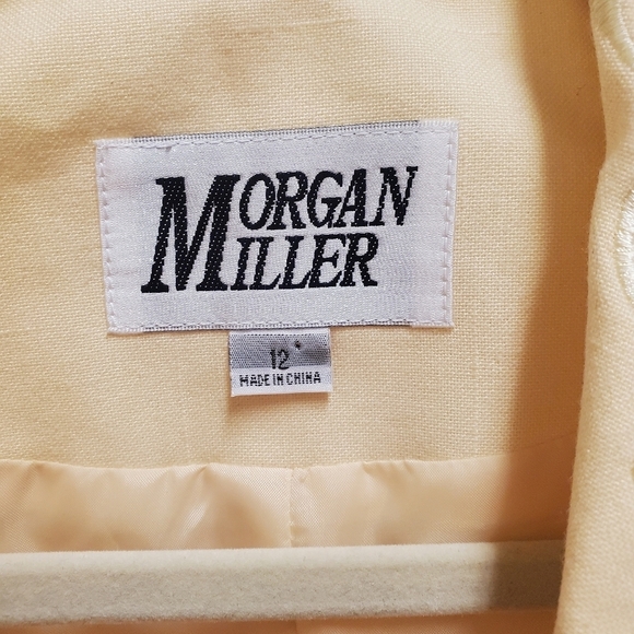 MORGAN MILLER | Vintage Light Yellow Embroidered Cutout Jacket sz 12 - Picture 4 of 8